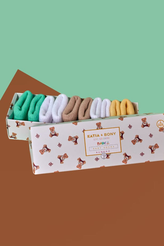 Baby White Boxed Socks Bamboo 5-Pack