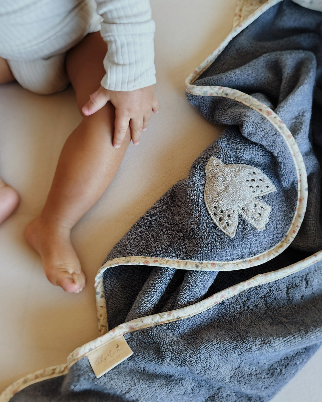 Luca Baby Towel Indigo-GOTS