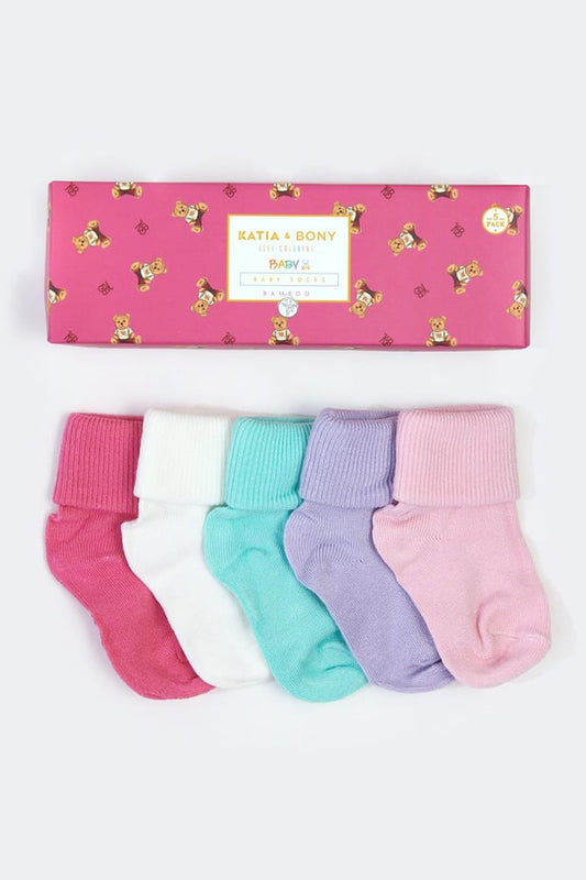 Baby Pink Boxed Socks Bamboo 5-Pack