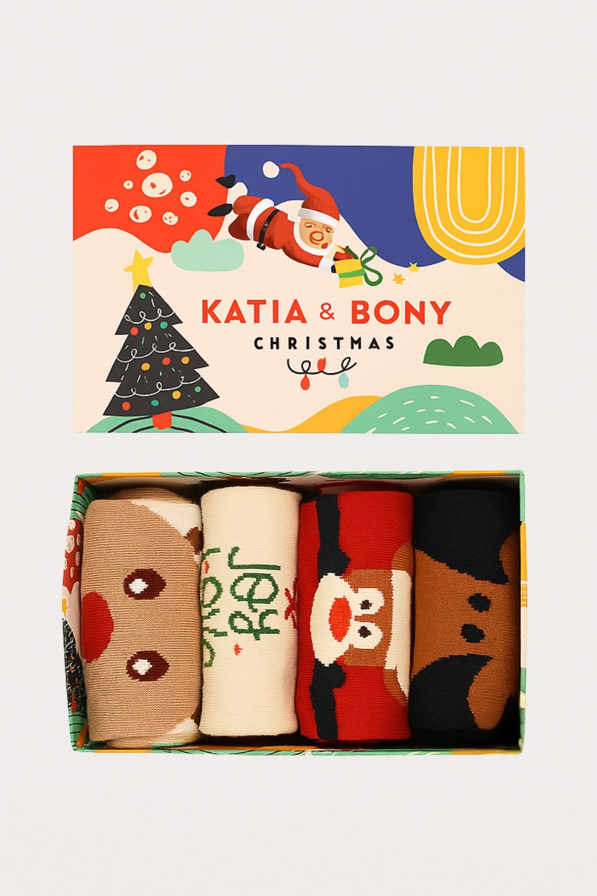 4-Pack Unisex Artistic Ankle Socks in New Year Box