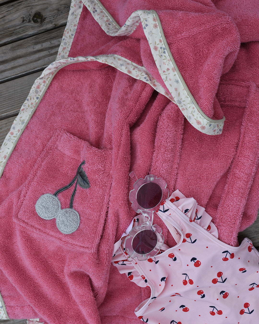 Mia Bathrobe Cherry-GOTS