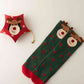 Children's Deer Head Boxed Xmas Socks