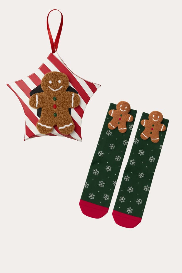 Women's Ginger Breadman Boxed Xmas Socks