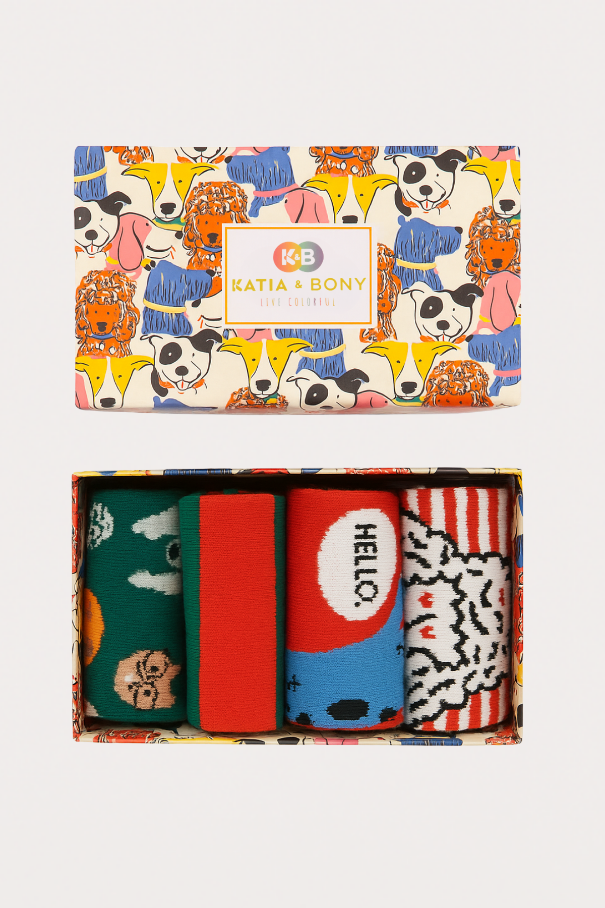 Boy's boxed dog patterned socks boxed 4-pack