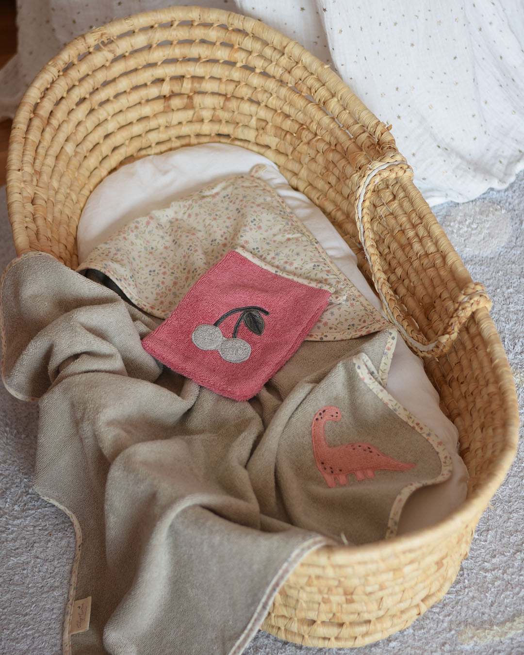 Luca Baby Towel Dusty Green-GOTS