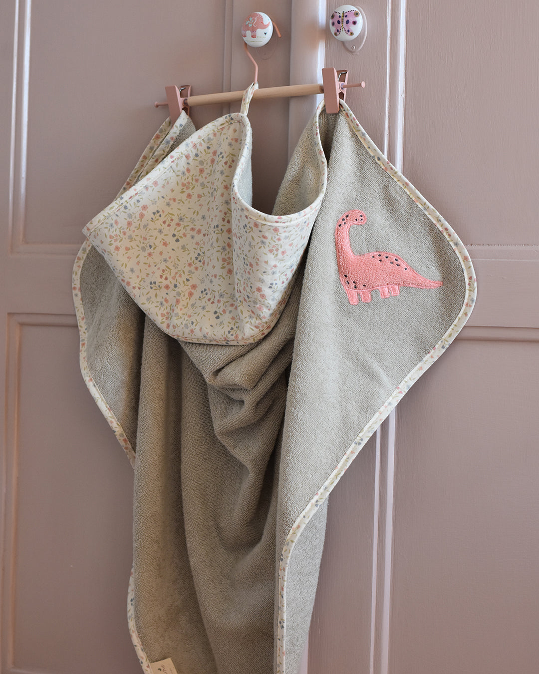 Luca Baby Towel Dusty Green-GOTS